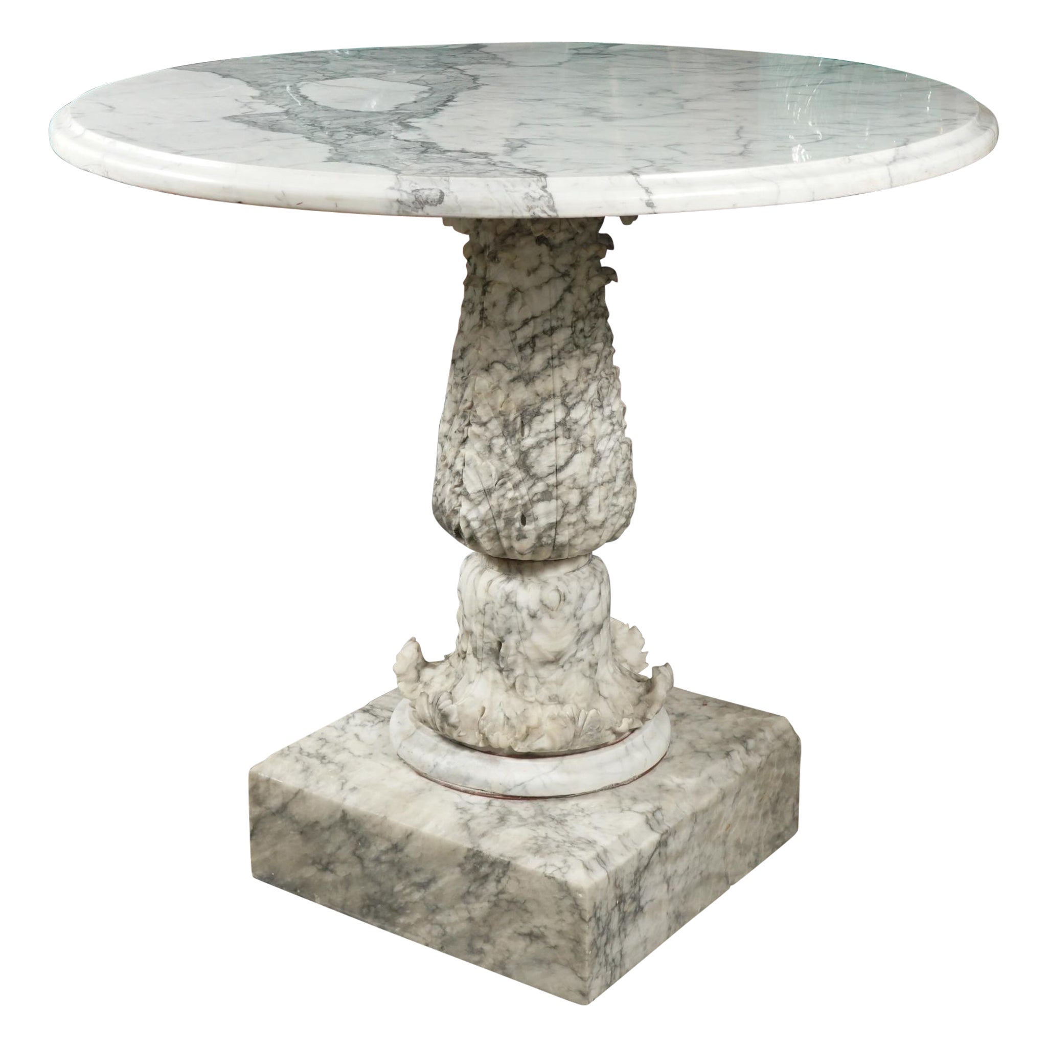 Table centrale italienne raffinée en marbre de la fin du XIXe siècle