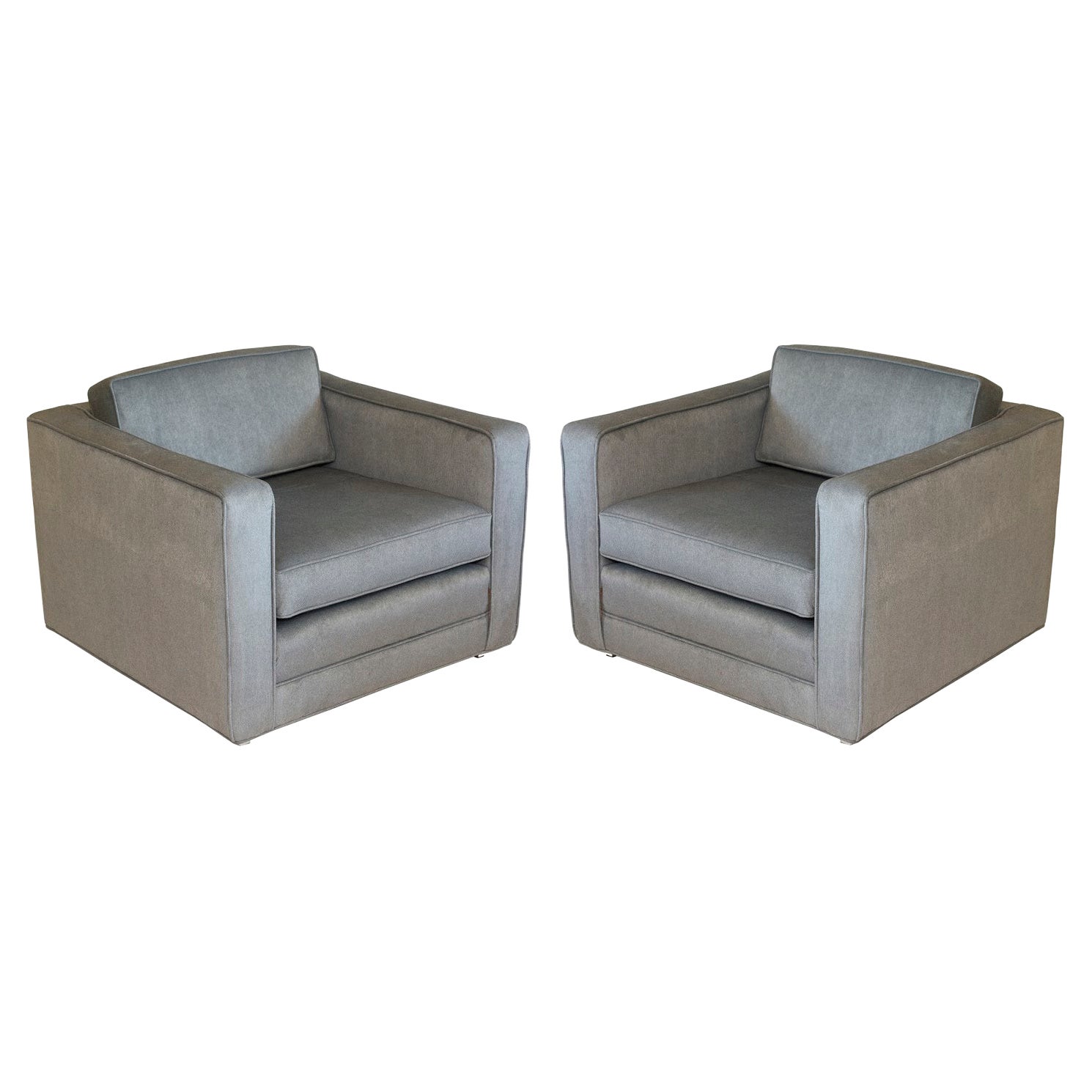 Pair of Charles Pfister Cube Chairs for Knoll