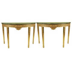 Pair of English 19th Century George III Style Gilt Consoles