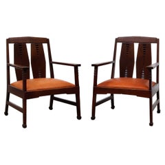 Pair of Art Deco, Amsterdam School Arm Chairs