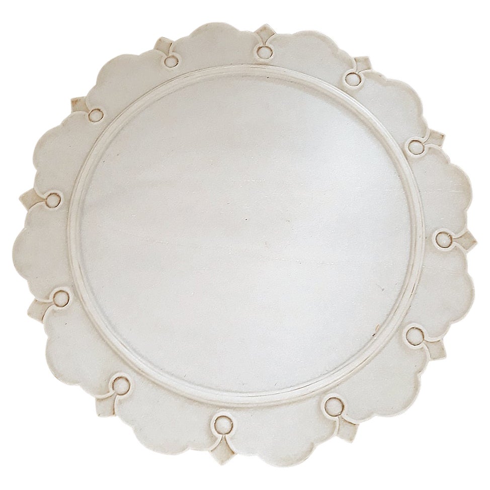 Hand-Carved Marble Charger / Server / Plate from India, Late 20th Century For Sale