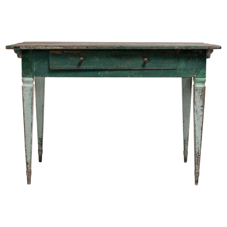 18th Century Swedish Gustavian Green Pine Desk