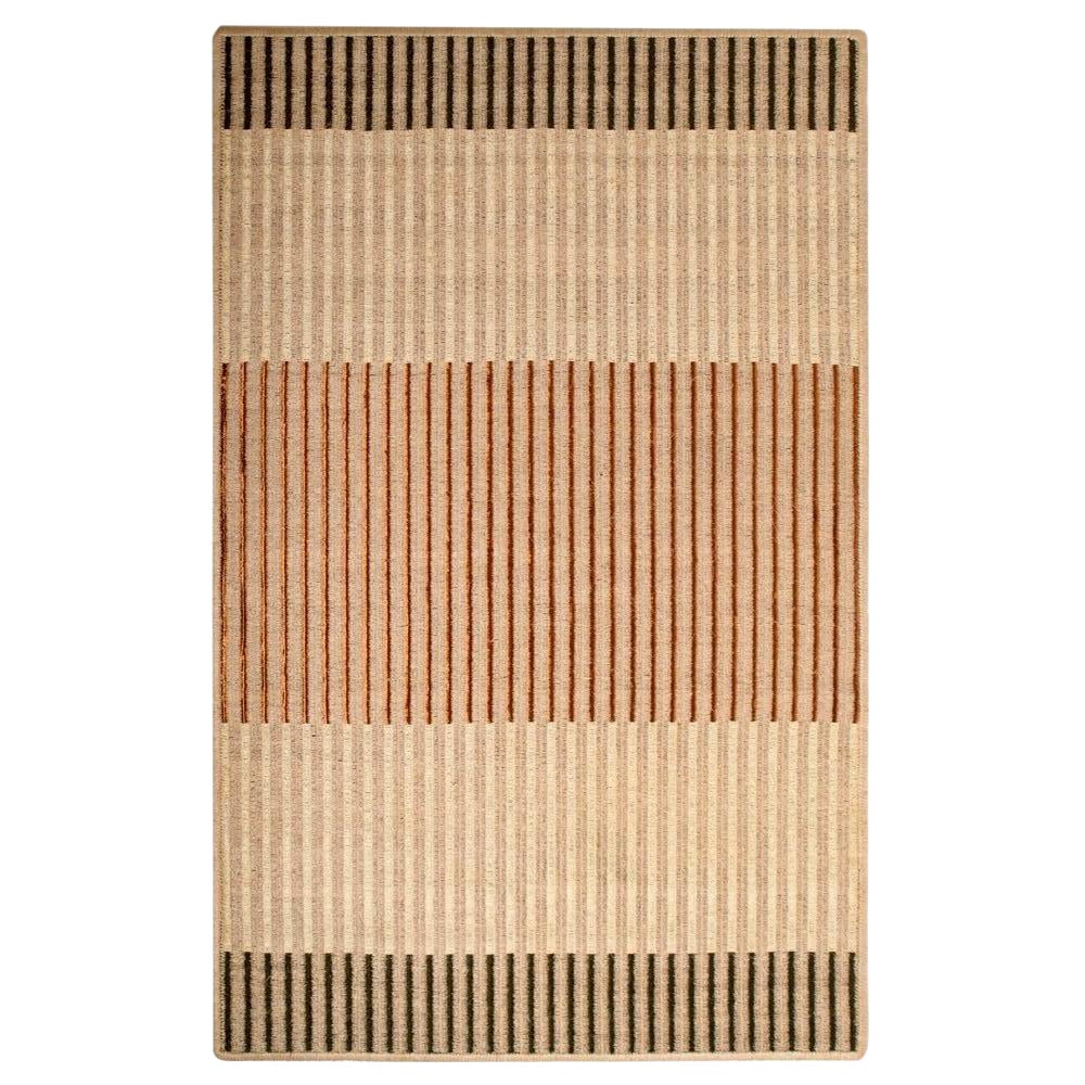 White/ Sand Natural Fiber/ Copper Handcrafted Area Rug 2'11"x4'11" by Tapistelar For Sale