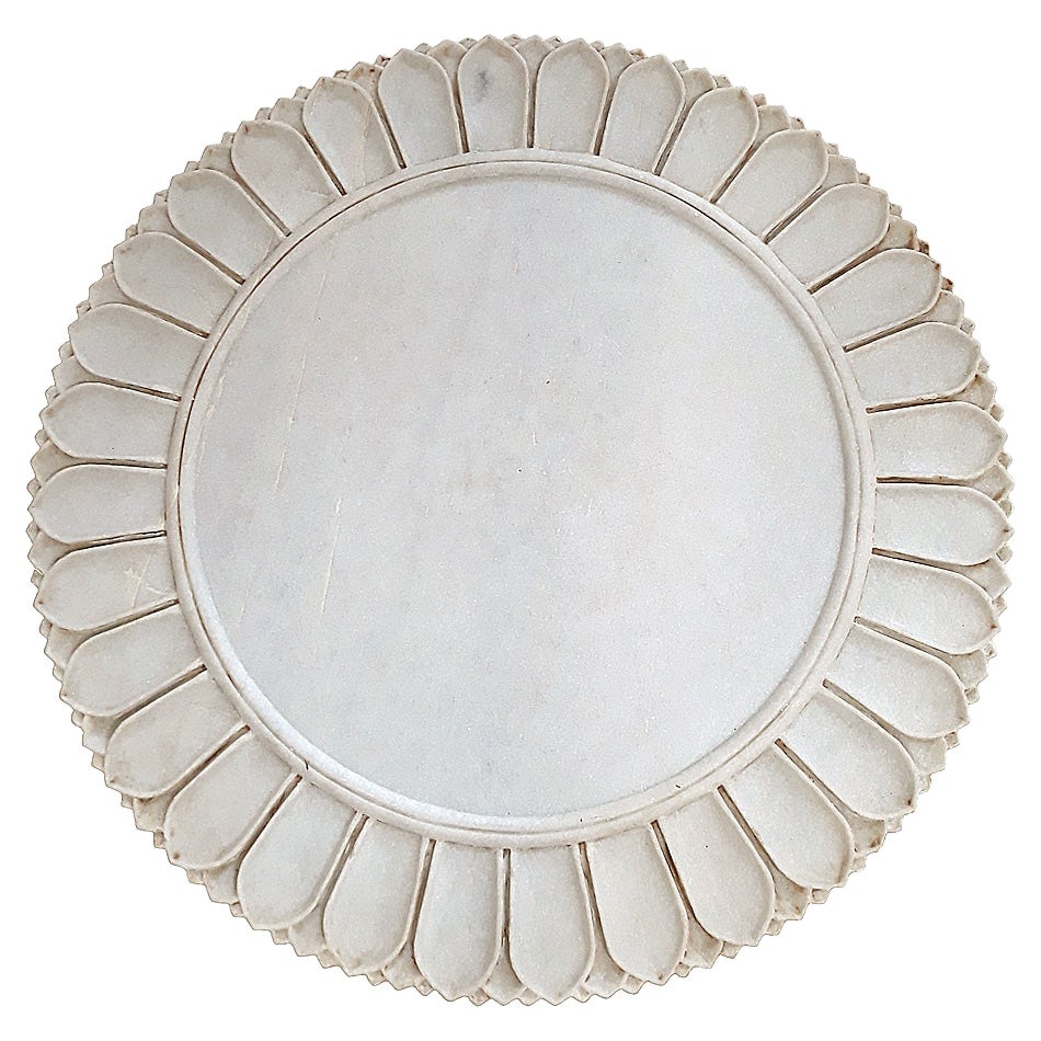 21-Inch Marble Plate from India, Late 20th Century
