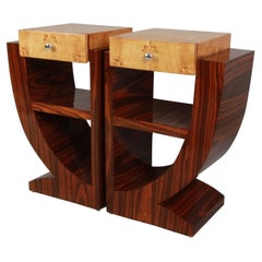 Art Deco Rosewood and Burl End Tables