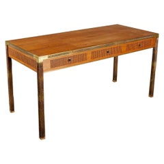 Louis Cane, Bronze and Walnut Desk, Bureau Plat