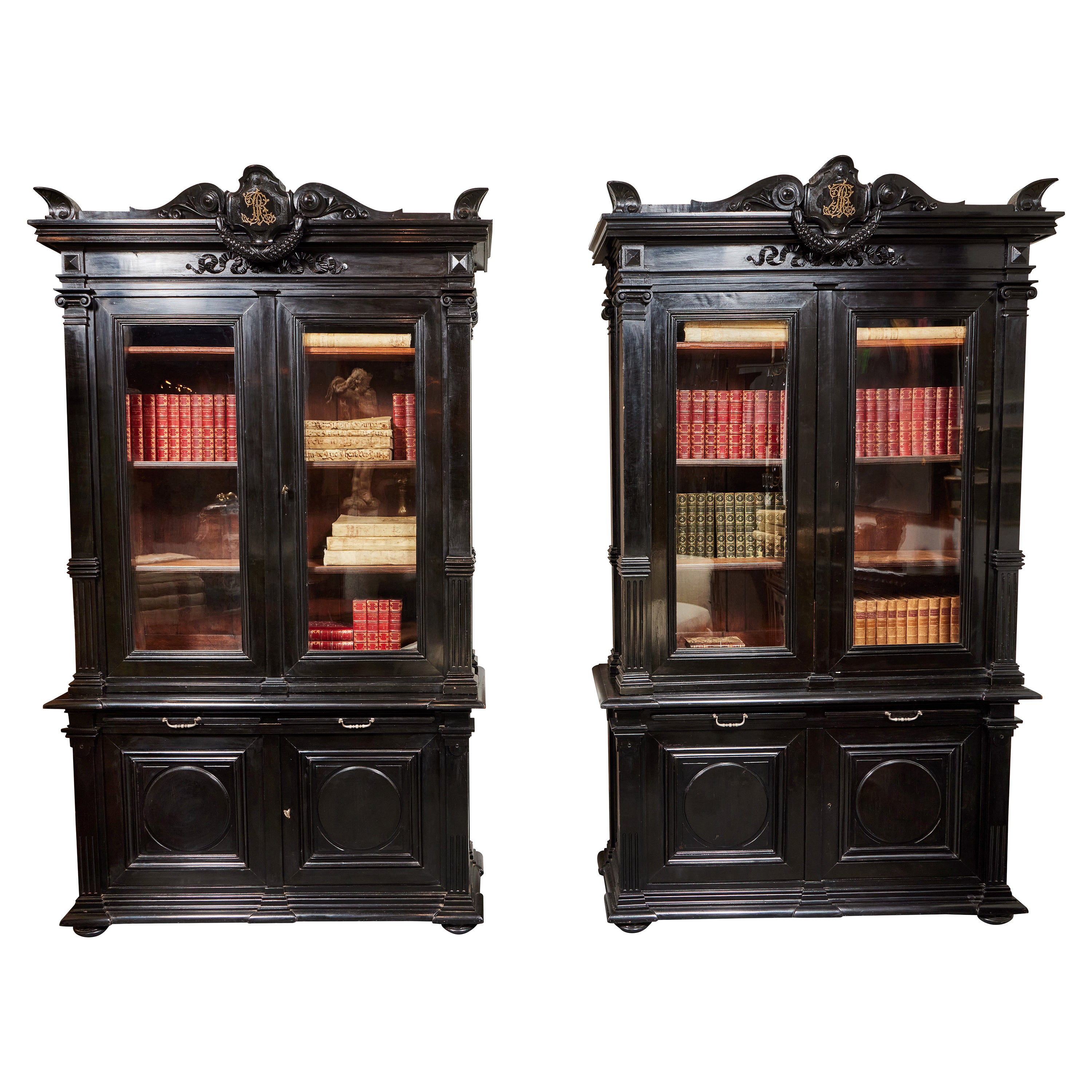 Turn-of-the-Century, Tuscan Bookcases For Sale