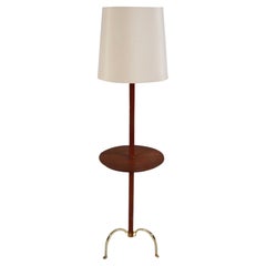 Danish Modern Teak & Brass Tripod Floor Lamp