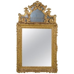 Period French Regence Gilt and Carved Wood Frame/ Mirror
