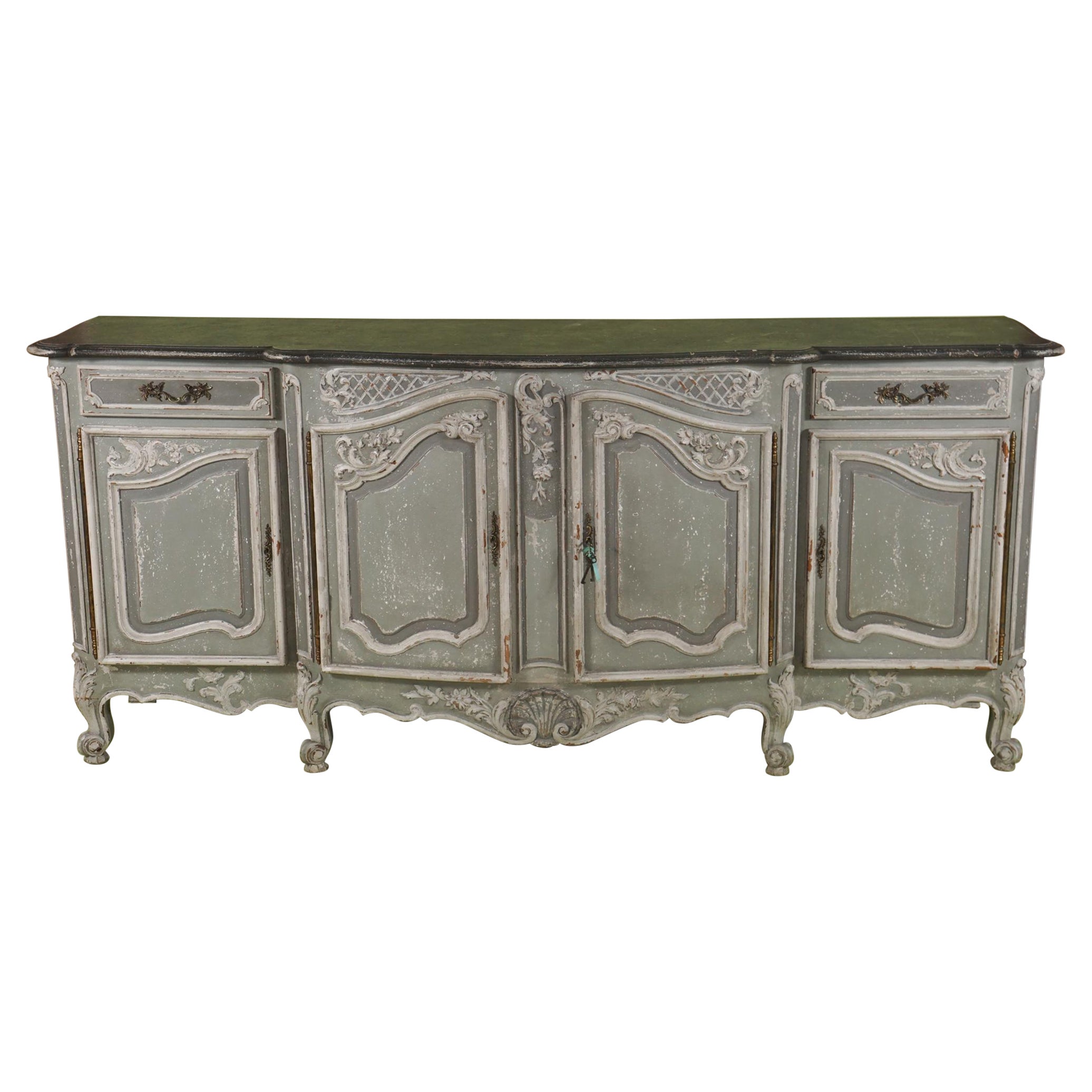 Vintage Painted French Country Enfilade Server For Sale