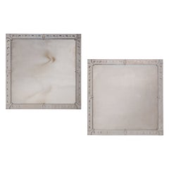 Pair of Square Wall Mirrors with Spoiled Glass