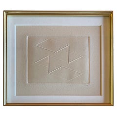 Inkless Embossed Print Entitled "Intaglio Solo 5" by Josef Albers 1958