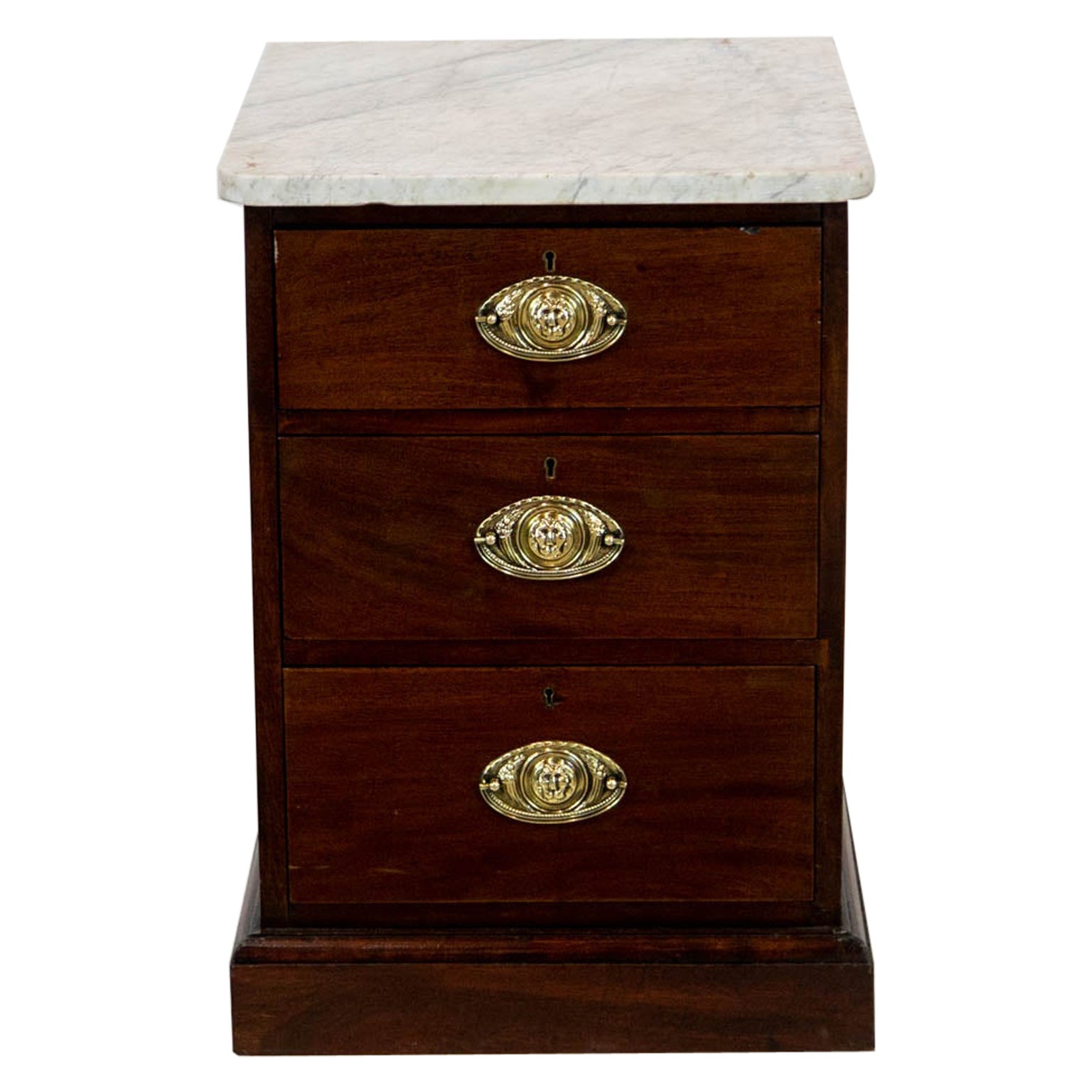 English Marble Top Three Drawer Chest