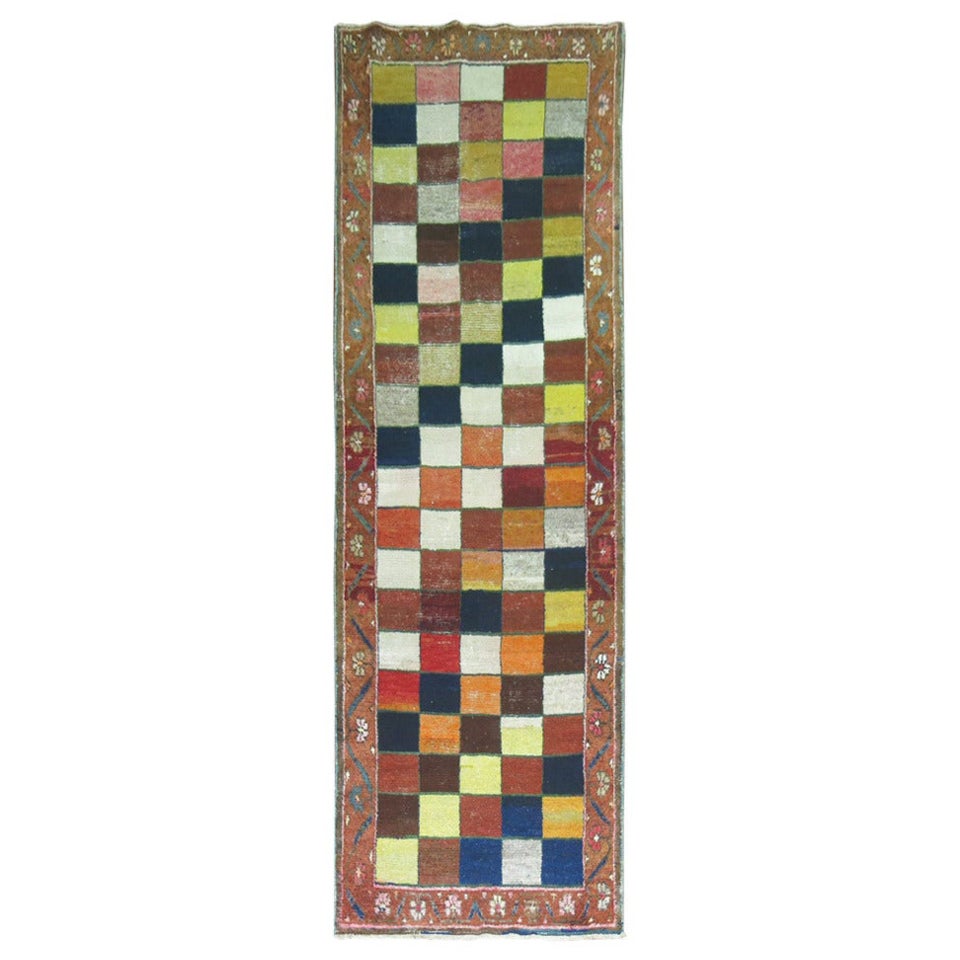 Tapis de couloir persan Gabbeh vintage