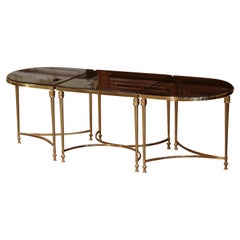  French Bronze Dore and Glass Three-Section Coffee Table from Maison Jansen