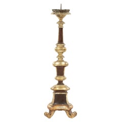 19th Century Hand-Carved Giltwood Candlestick