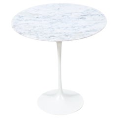 Vintage Eero Saarinen Tulip Side Table with Carrara Marble Top for Knoll