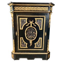 Large 19th Century French Gilt Bronze Mounted Pietra Dura Side Cabinet