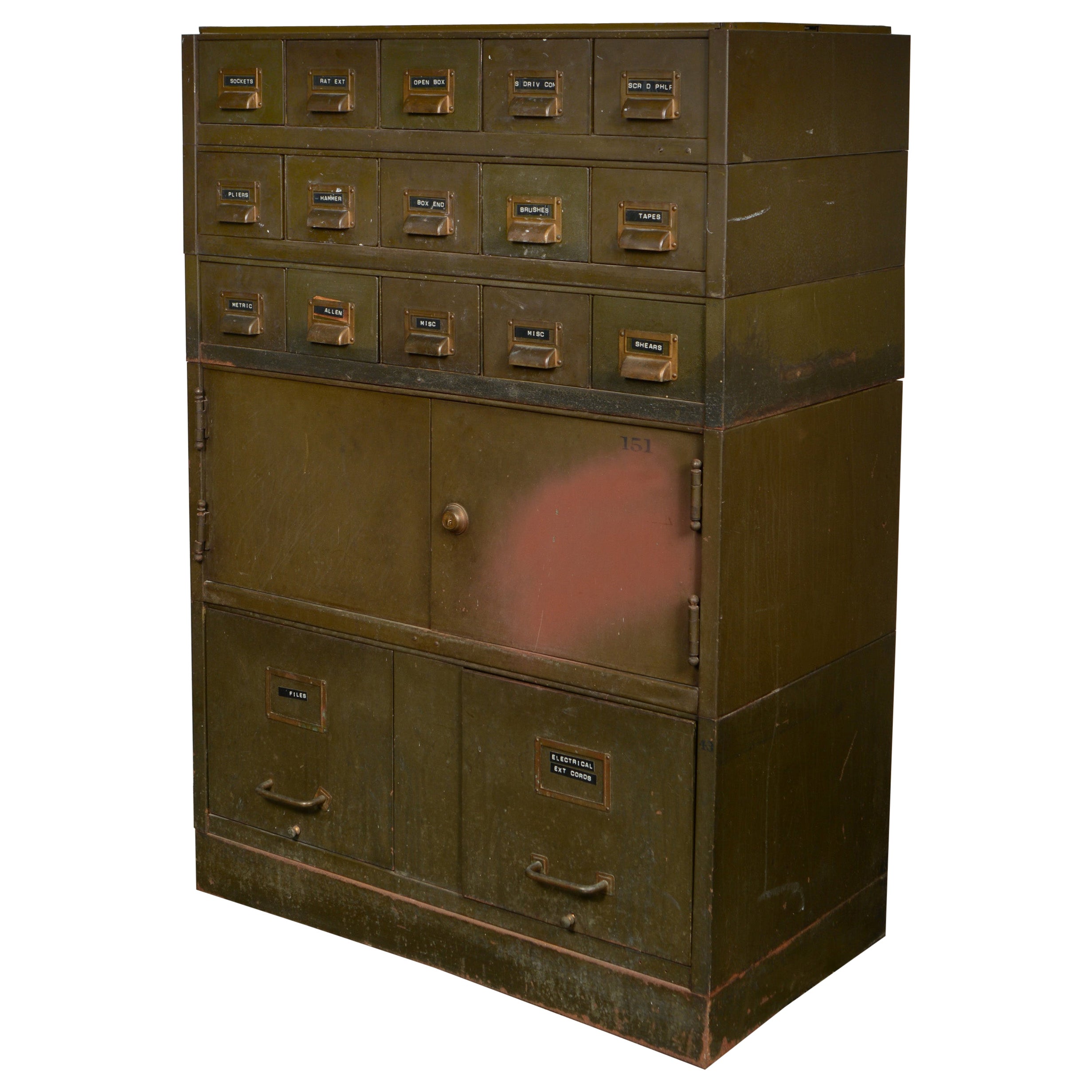 File and Card Cabinet in Army Green by the Art Metal Company