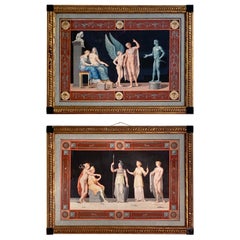 Ein Paar Michelangelo Maestri-Sessel von hoher Qualität  Gouachen im Stil von um 1812