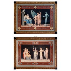 High Quality Pair Michelangelo Maestri  Style Gouaches Circa 1812