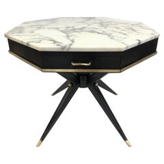 1950s Italian Marble-Top Center Table