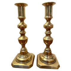 Pair of Antique Victorian Brass Candlesticks