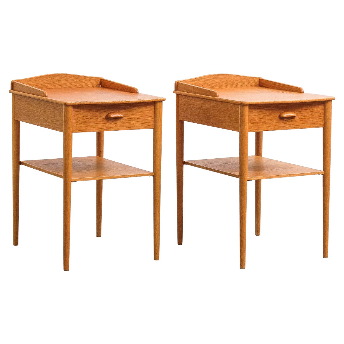 Oak Bedside Tables from AB Erik Andersson & Co, Set of 2