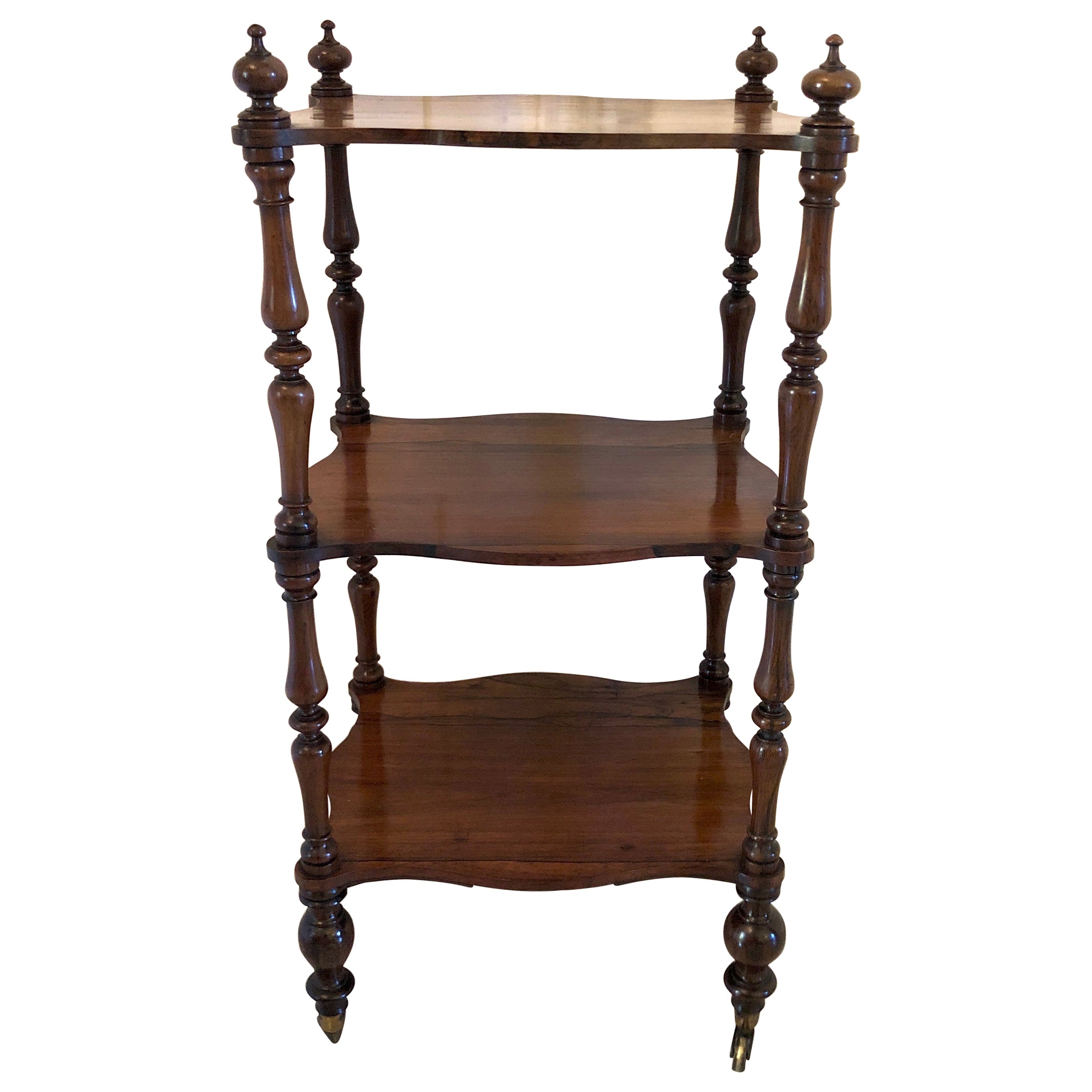 Antique Victorian Freestanding Rosewood Whatnot