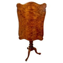 Quality Antique Victorian Inlaid Burr Walnut Lamp Table 