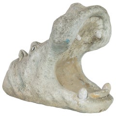 1900s Czech Wooden Hippo Head