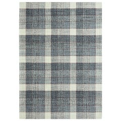 Hand Loom Technique Cuadros Medium Rug in Gray Rust Color by GAN