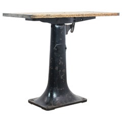 1950s Industrial French Cast Iron Table
