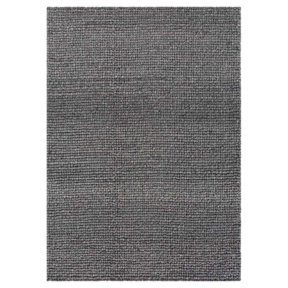 Neutral Grey Rug Hand-Loomed Bamboo Silk Solid Neutral Rug in Any ...