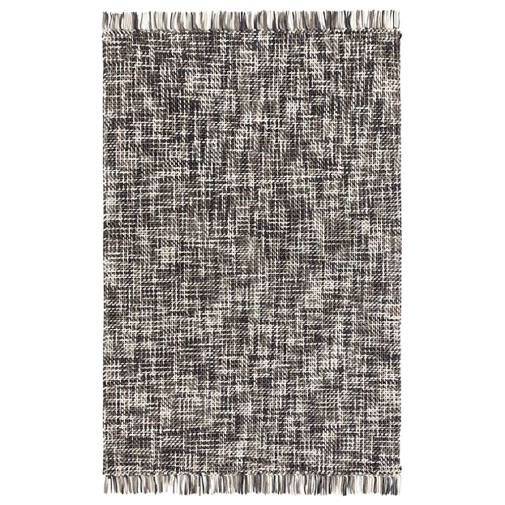 Lama Small Wool Rug in Grey by GAN