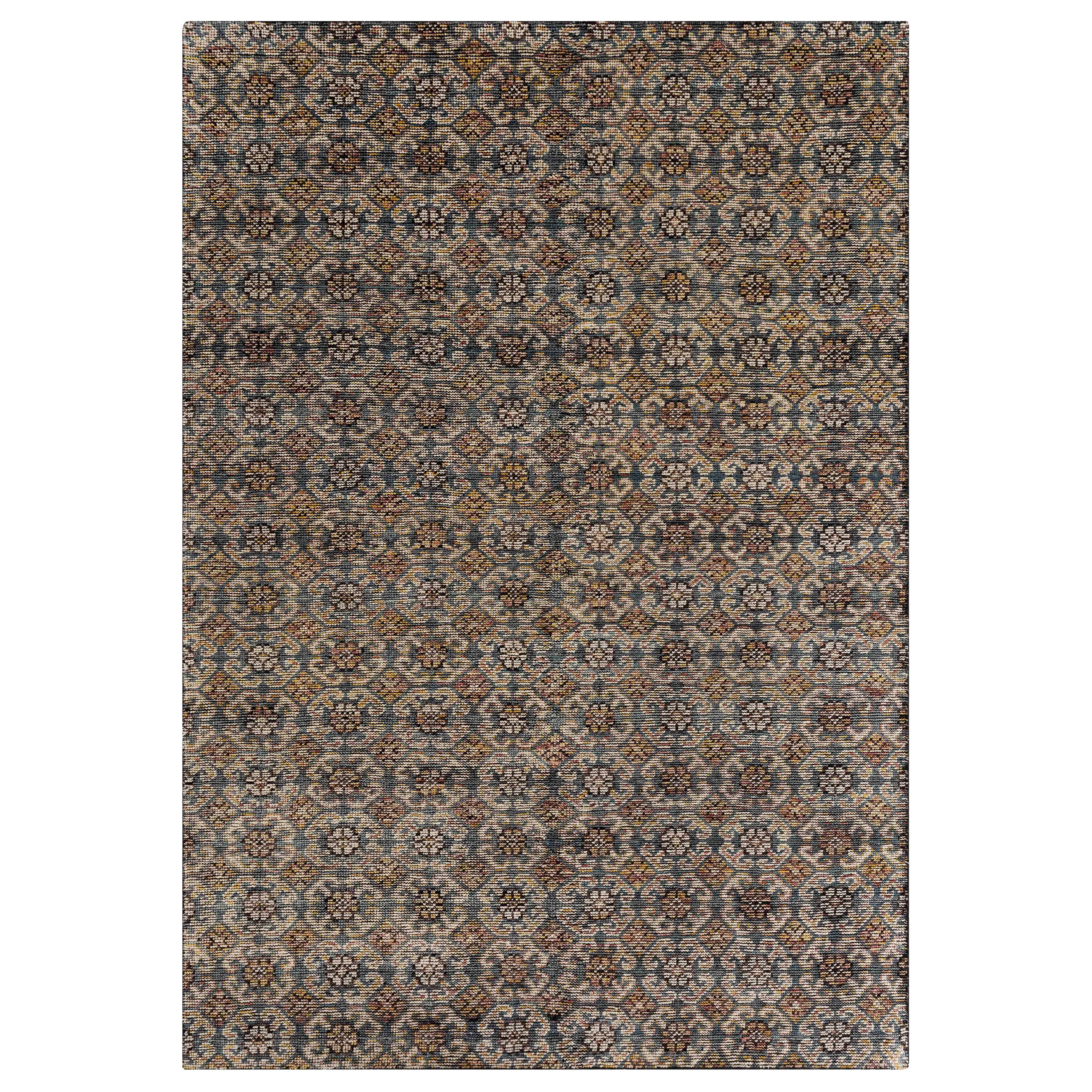 Hand Knotted Hidraulic Large Rug in Multi Color by GAN For Sale at 1stDibs