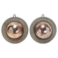 Antique Pair of Convex Mirrors, Also Called “Witch Mirrors”, Italy, 1870