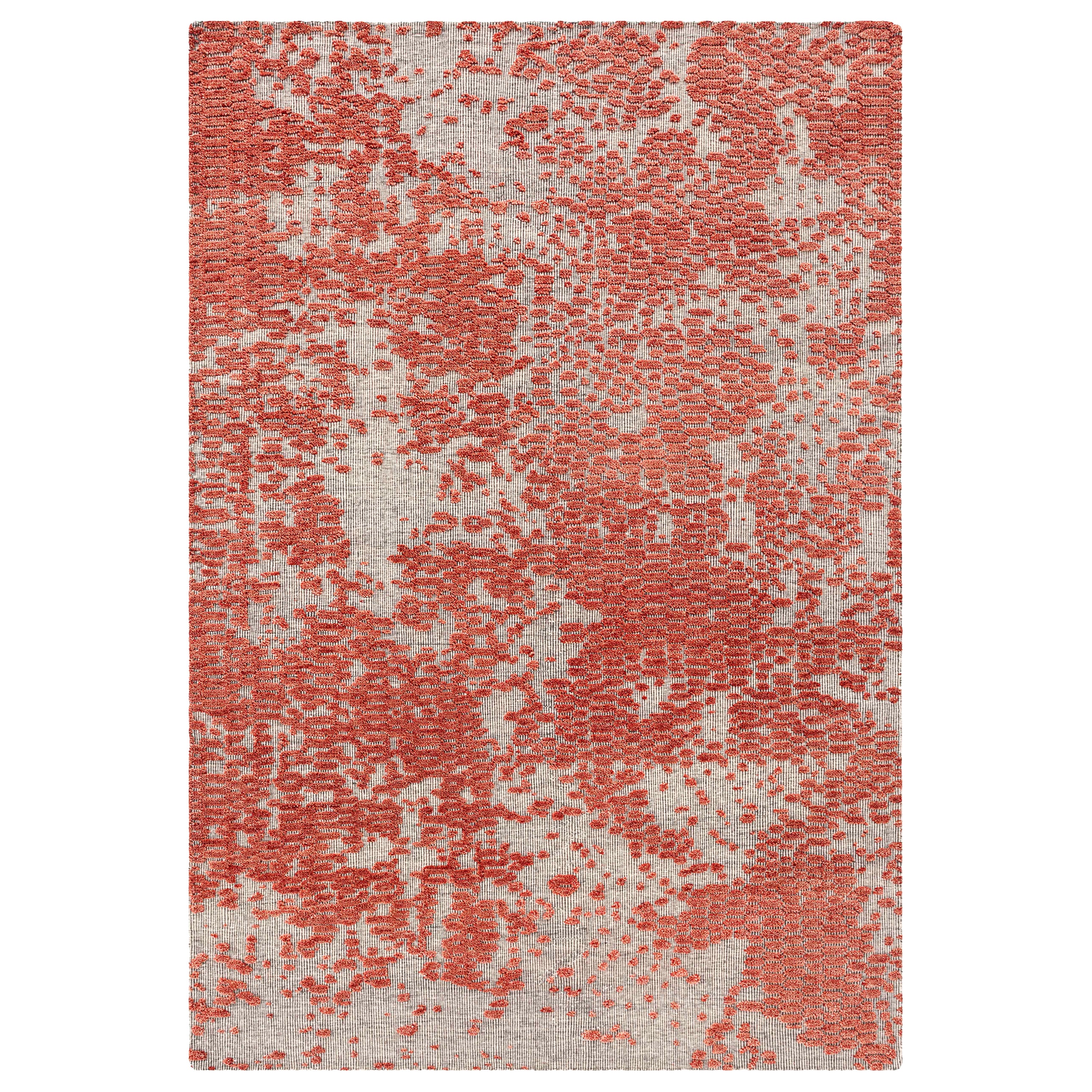Hand Knotted Japan Small Wool Rug in Coral by GAN For Sale