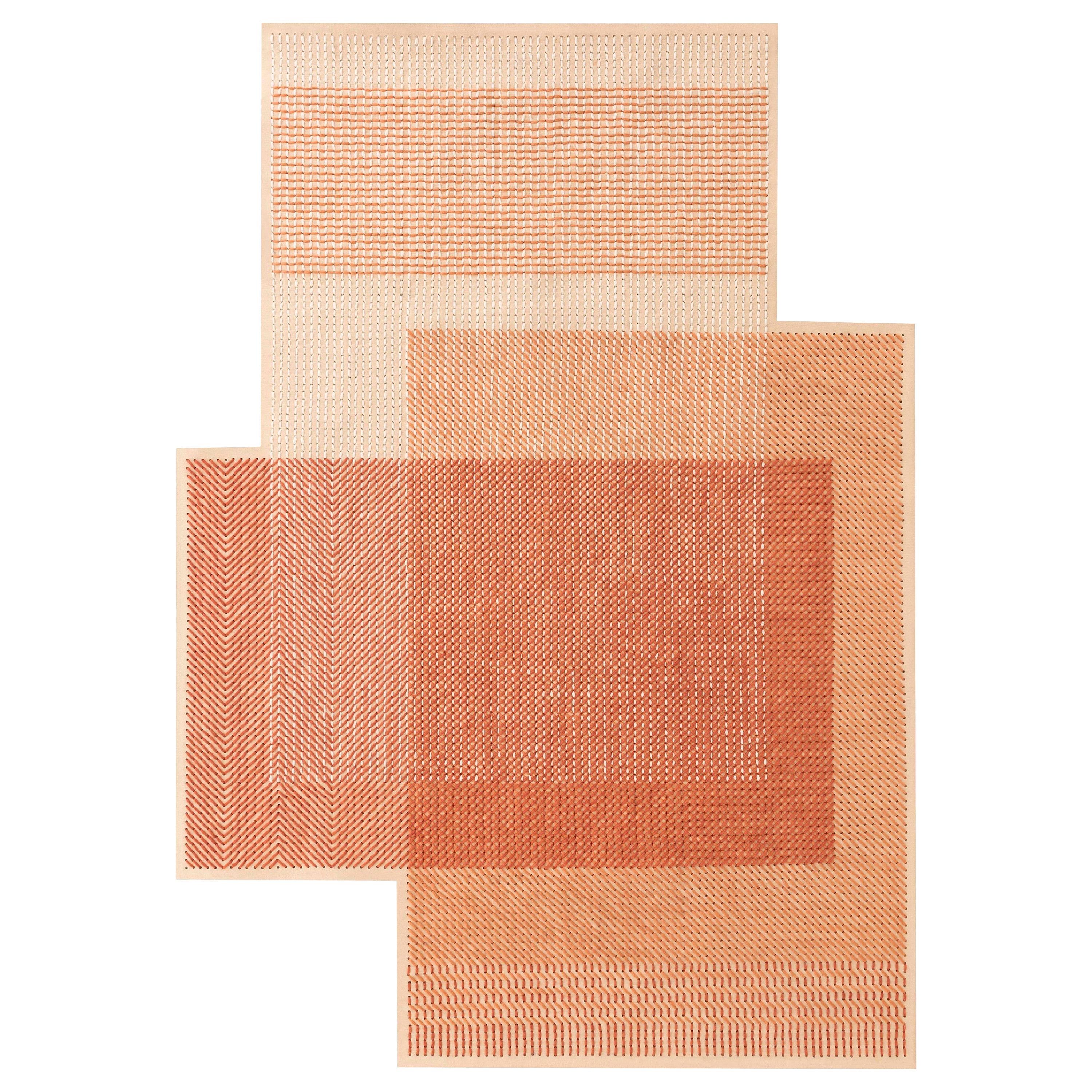 GAN Spaces Canevas Geo Rug in Coral by Charlotte Lancelot For Sale