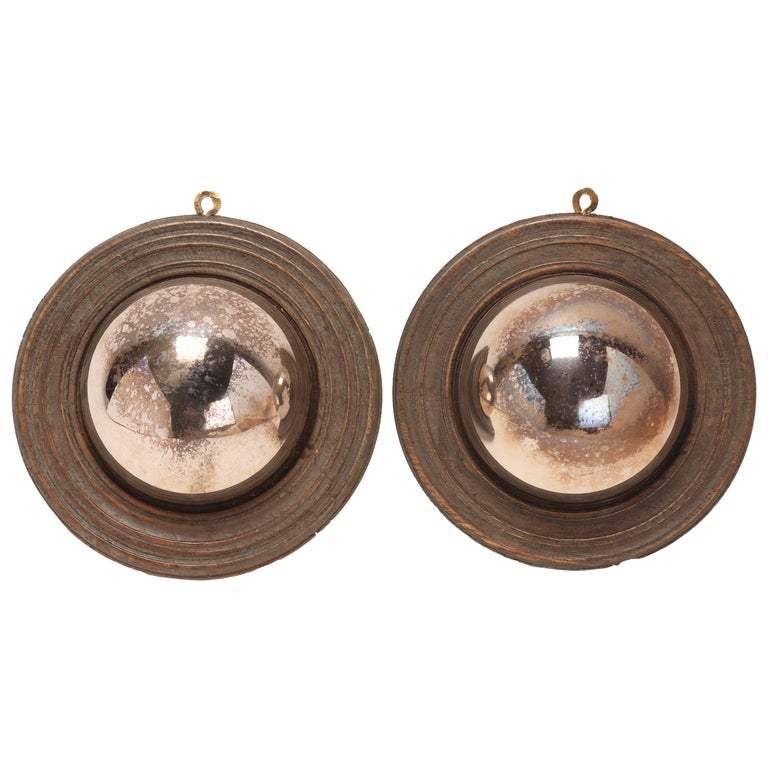 Pair of Convex Mirrors, Also Called “Witch Mirrors”, Italy, 1870 For