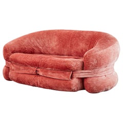 Harvey Probber Burger Bun en velours rose du milieu du siècle dernier