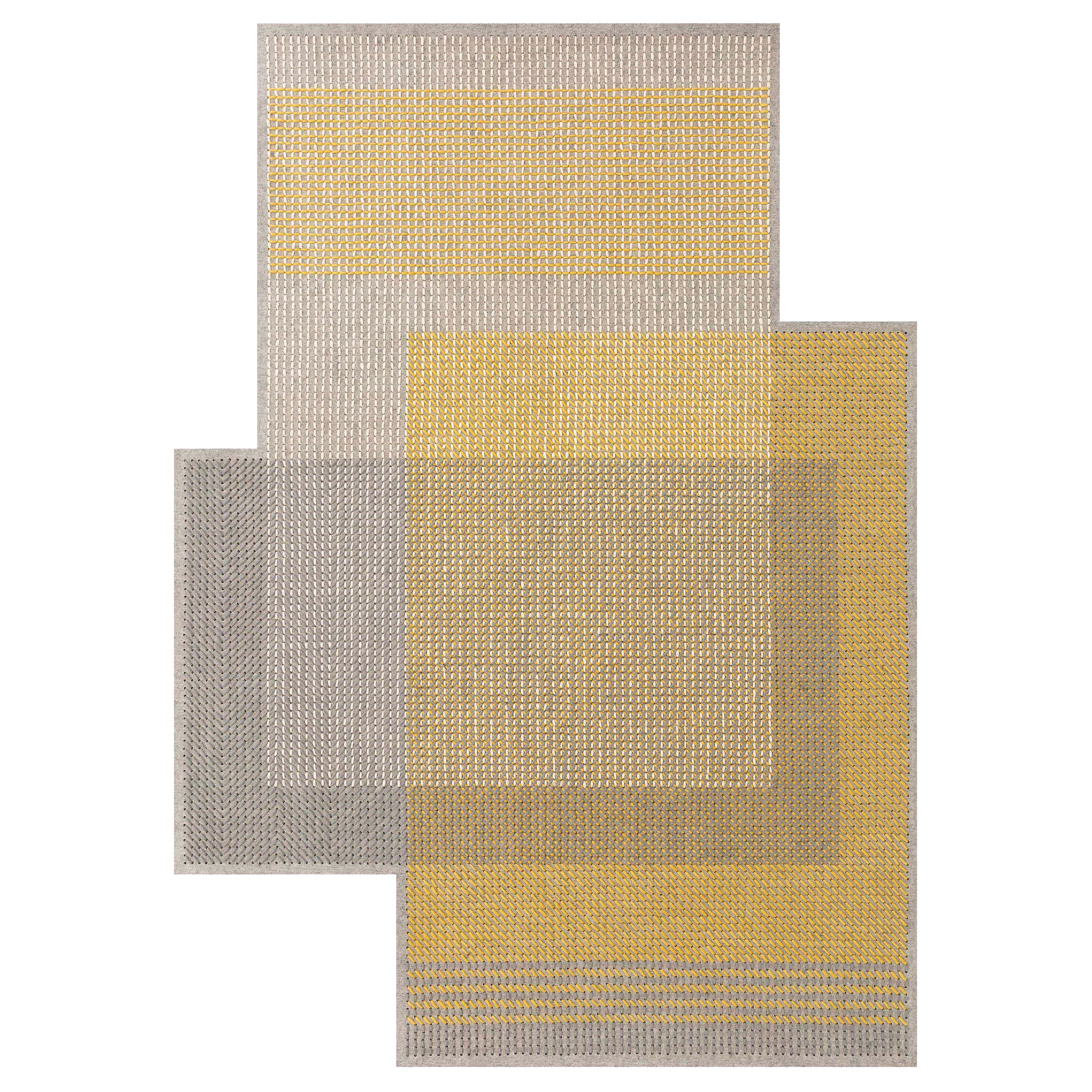 GAN Spaces Canevas Geo Rug in Grey by Charlotte Lancelot For Sale