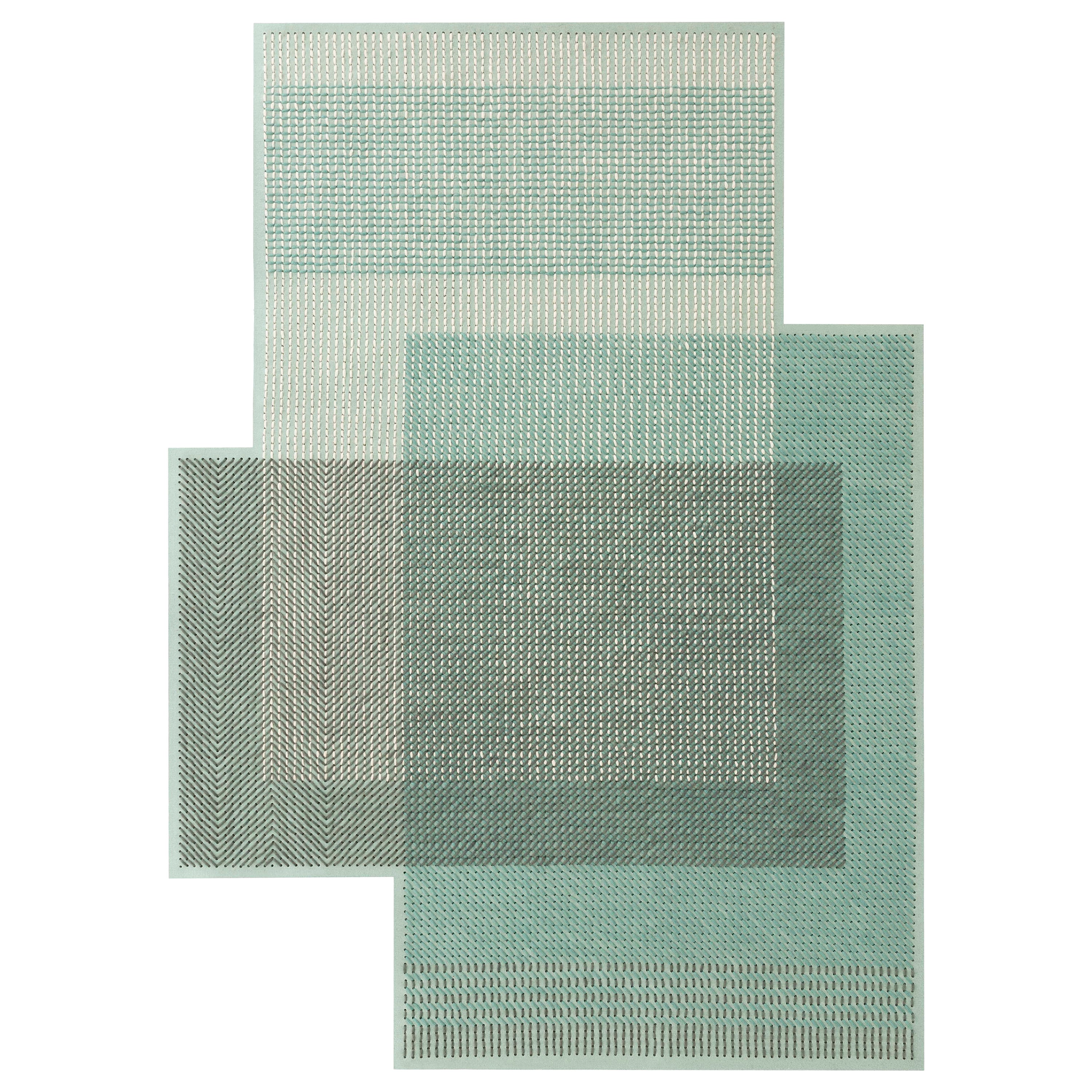 GAN Spaces Canevas Geo Rug in Green by Charlotte Lancelot For Sale