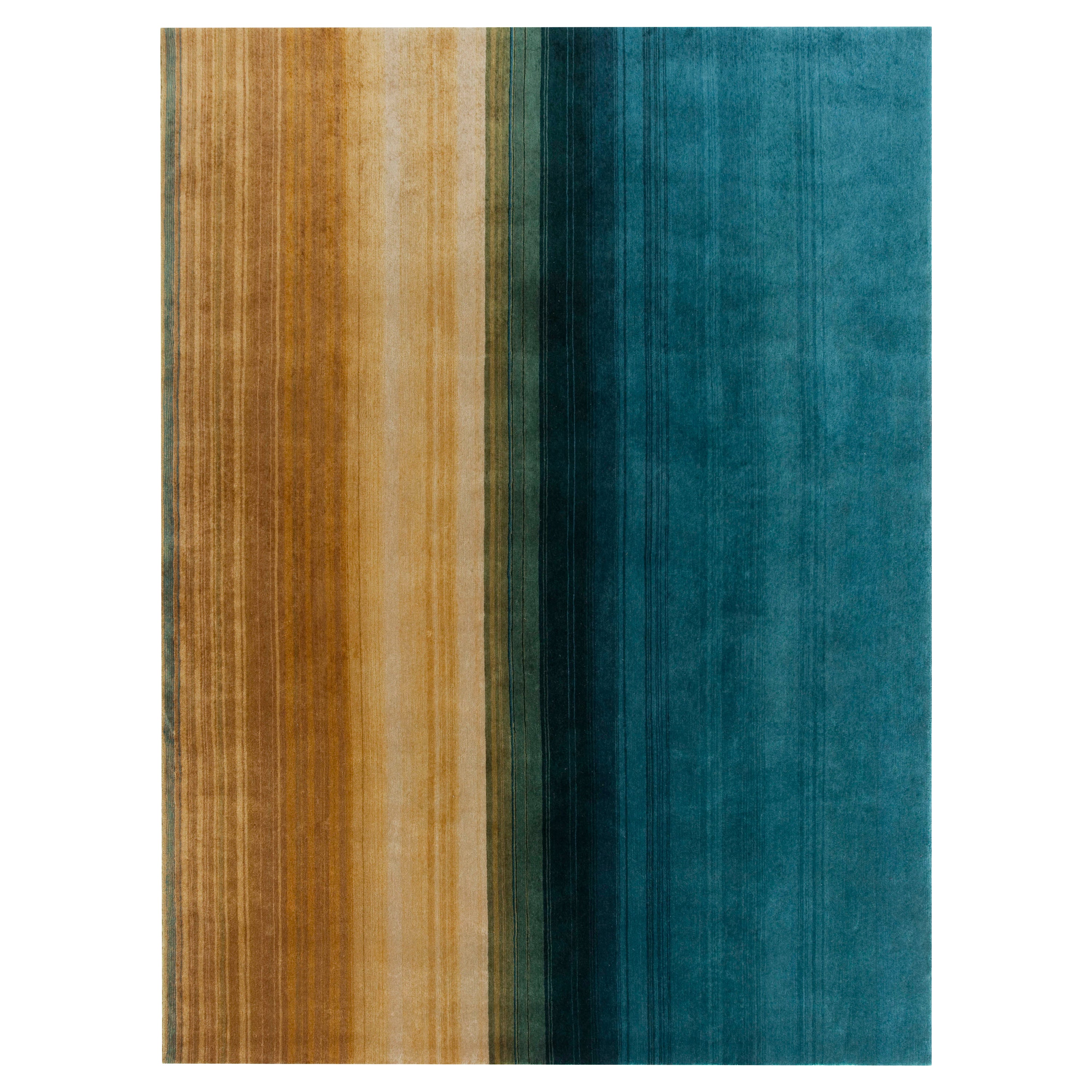 Hand Knotted Paysages Small Wool Rug in Multi Color by Sebastien Cordoleani