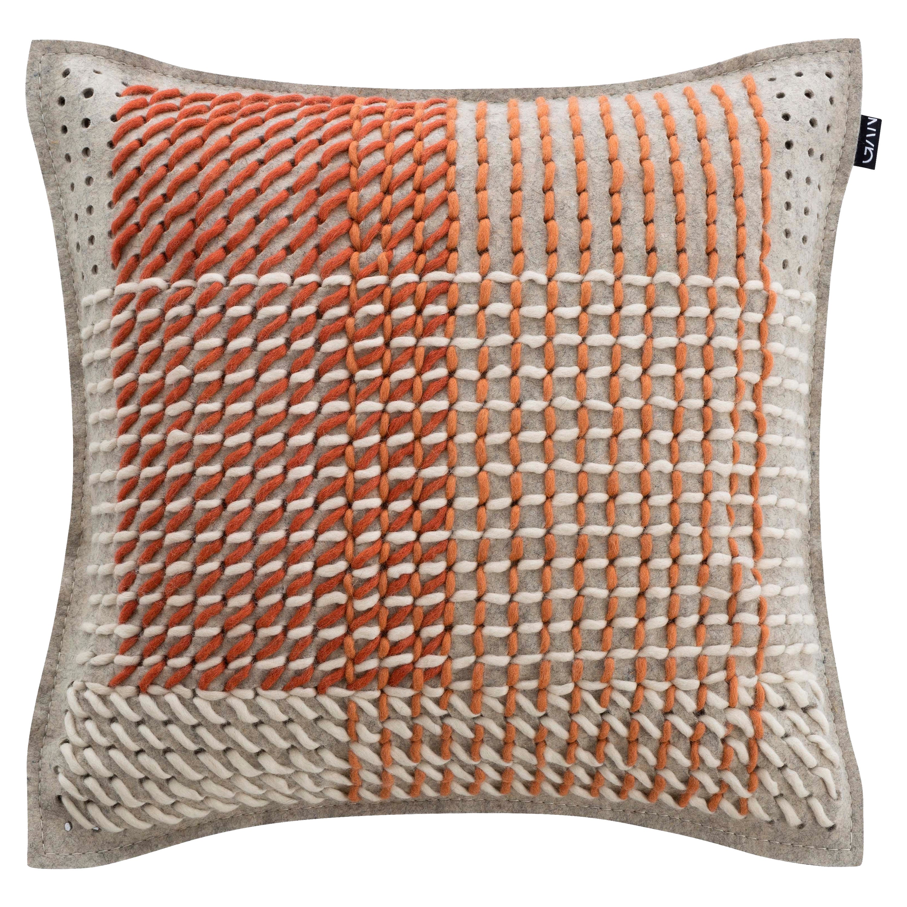 GAN Spaces Canevas Geo Small Pillow in Coral by Charlotte Lancelot