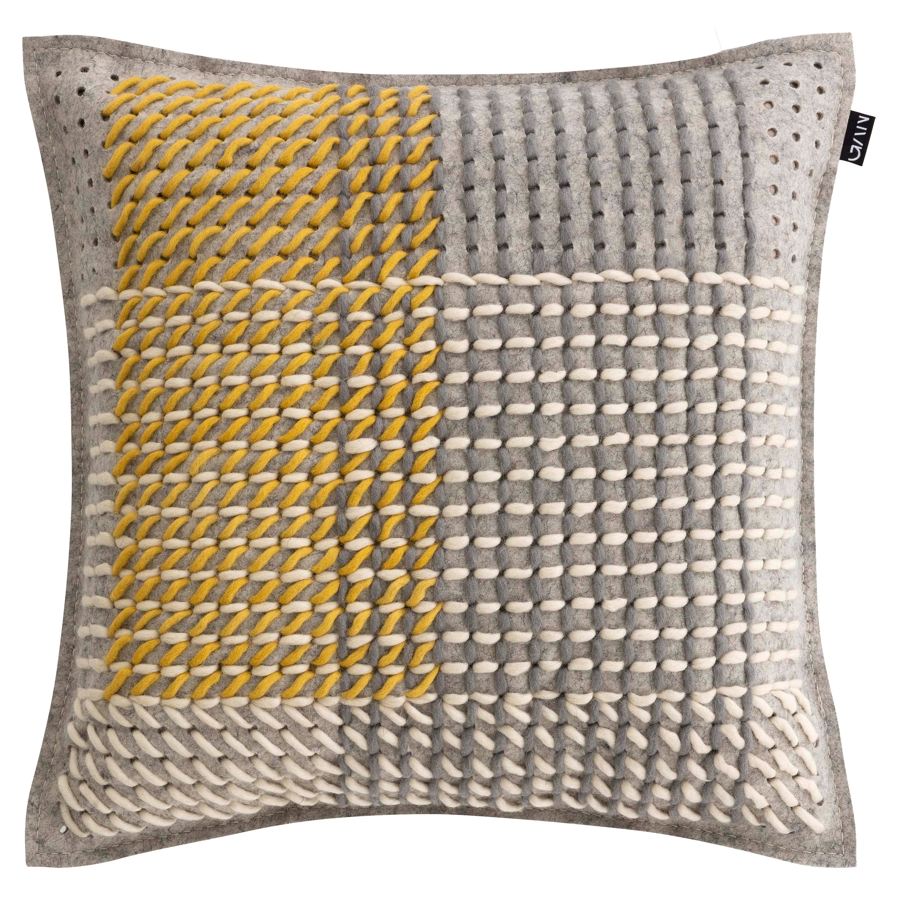 GAN Spaces Canevas Geo Small Pillow in Grey by Charlotte Lancelot