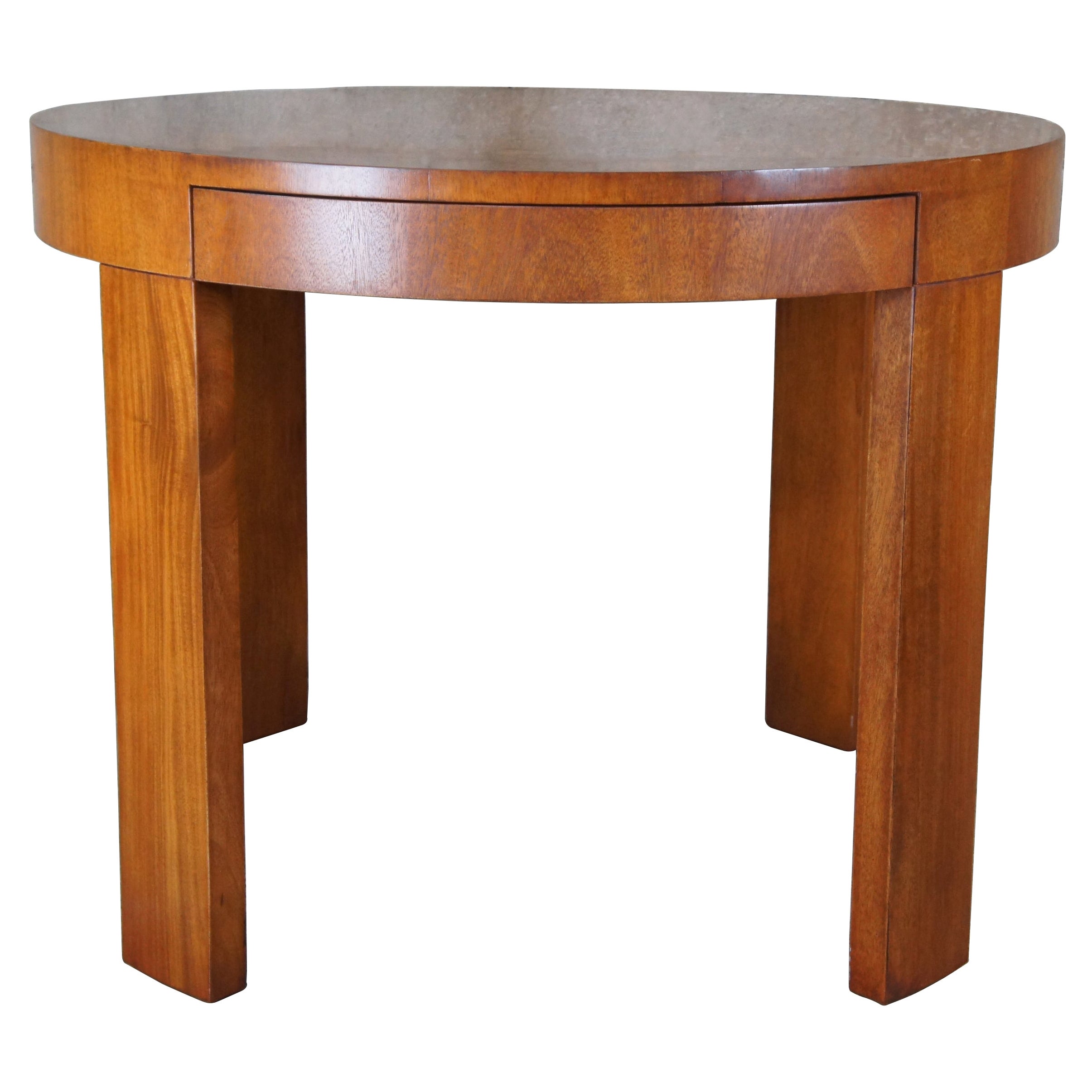 Ralph Lauren Henredon Beekman Bedside Table Mahogany Round Drum Desk Modern