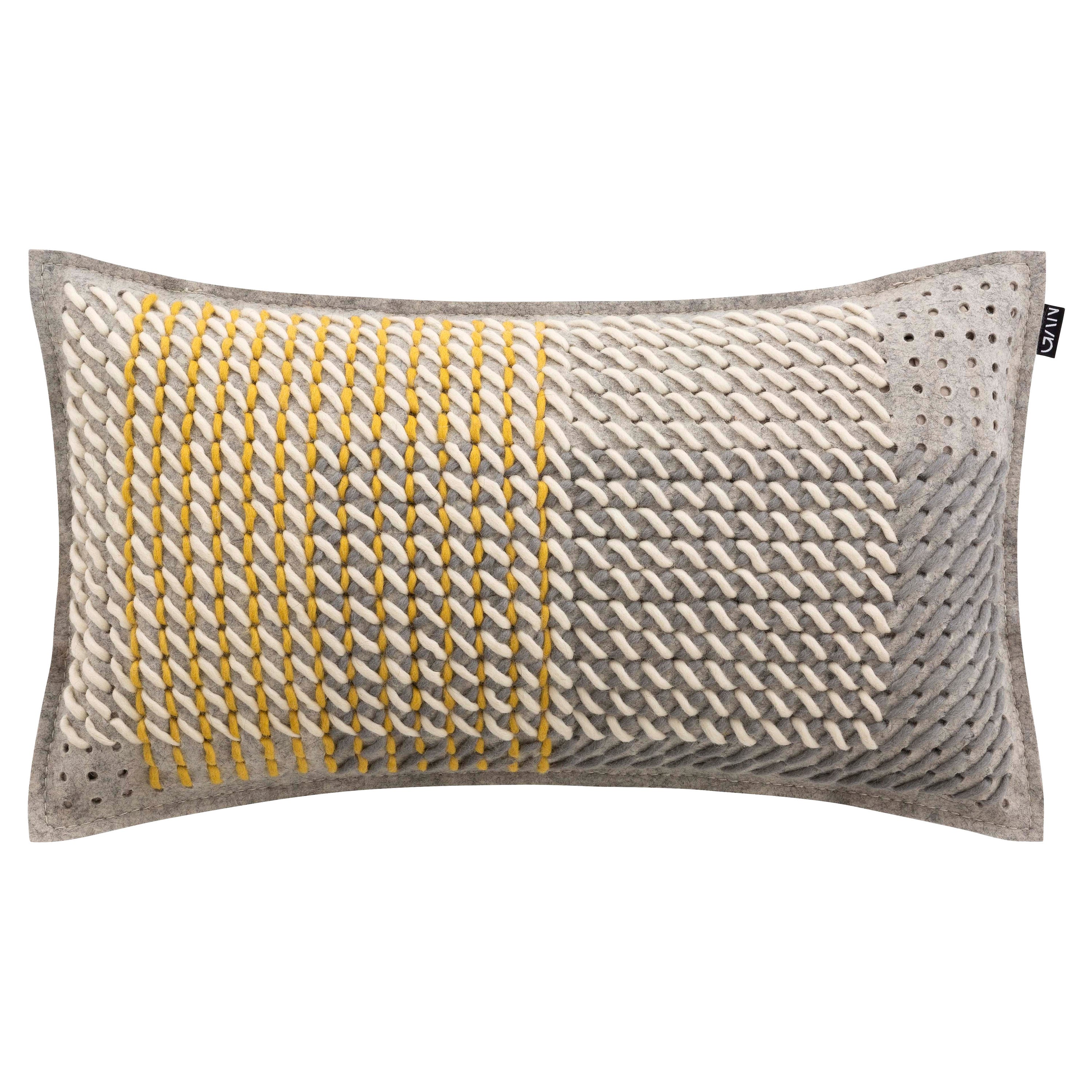 GAN Spaces Canevas Geo Large Pillow in Grey by Charlotte Lancelot For Sale