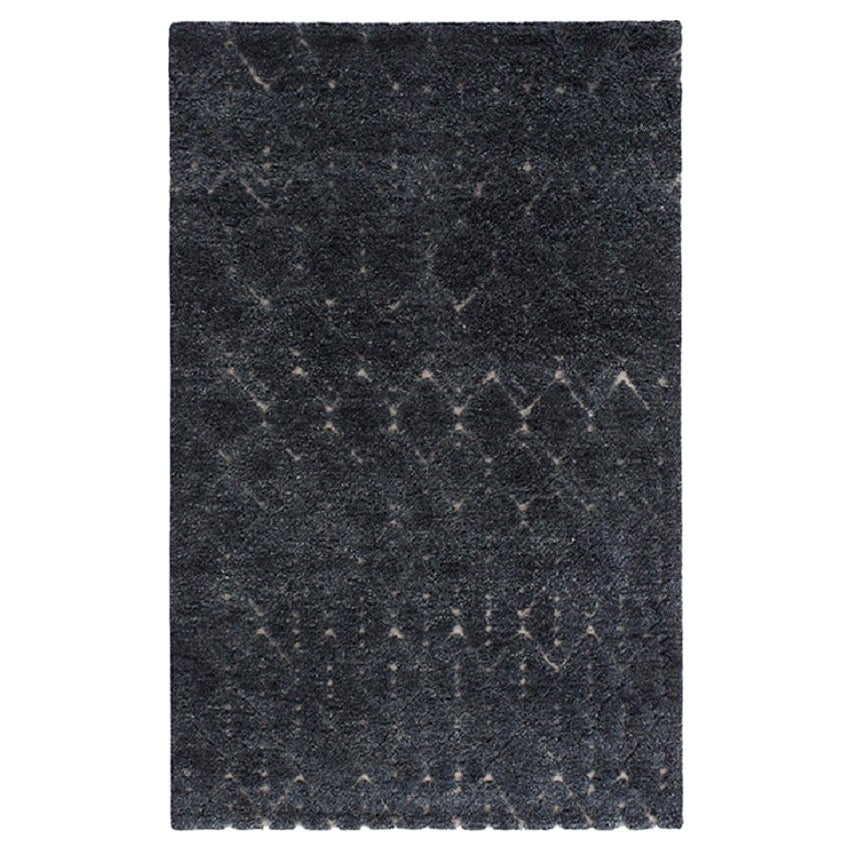Hand Knotted Bereber Small Wool Rug in Grey by GAN For Sale