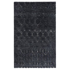 Hand Knotted Bereber Small Wool Rug in Grey by GAN